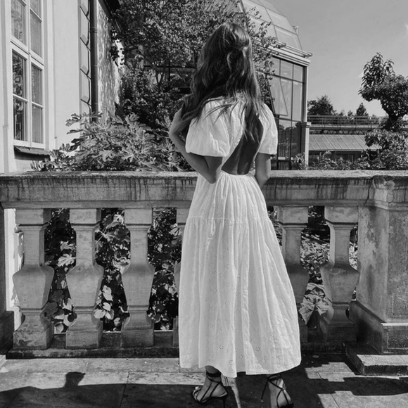 Zara textured voluminous open back dress - Picture 3 of 10